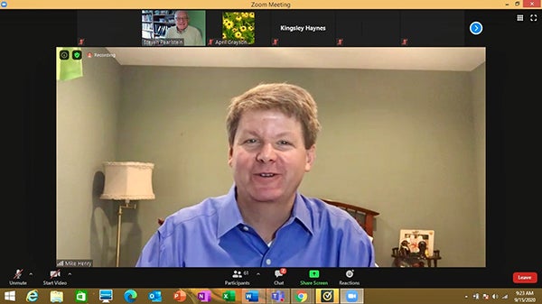 Screenshot of the First Tuesday conversation. Screenshot by Audrey Butler/Honors College.
