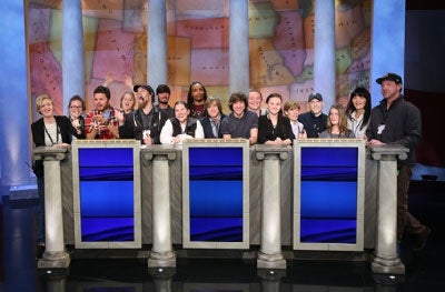 While Katy was a student at Mason, she worked on the set of Jeopardy filmed in Washington, DC. Here she is pictured with office production assistants.