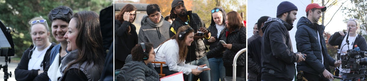 Katy Crain on set of Mason Film Labs