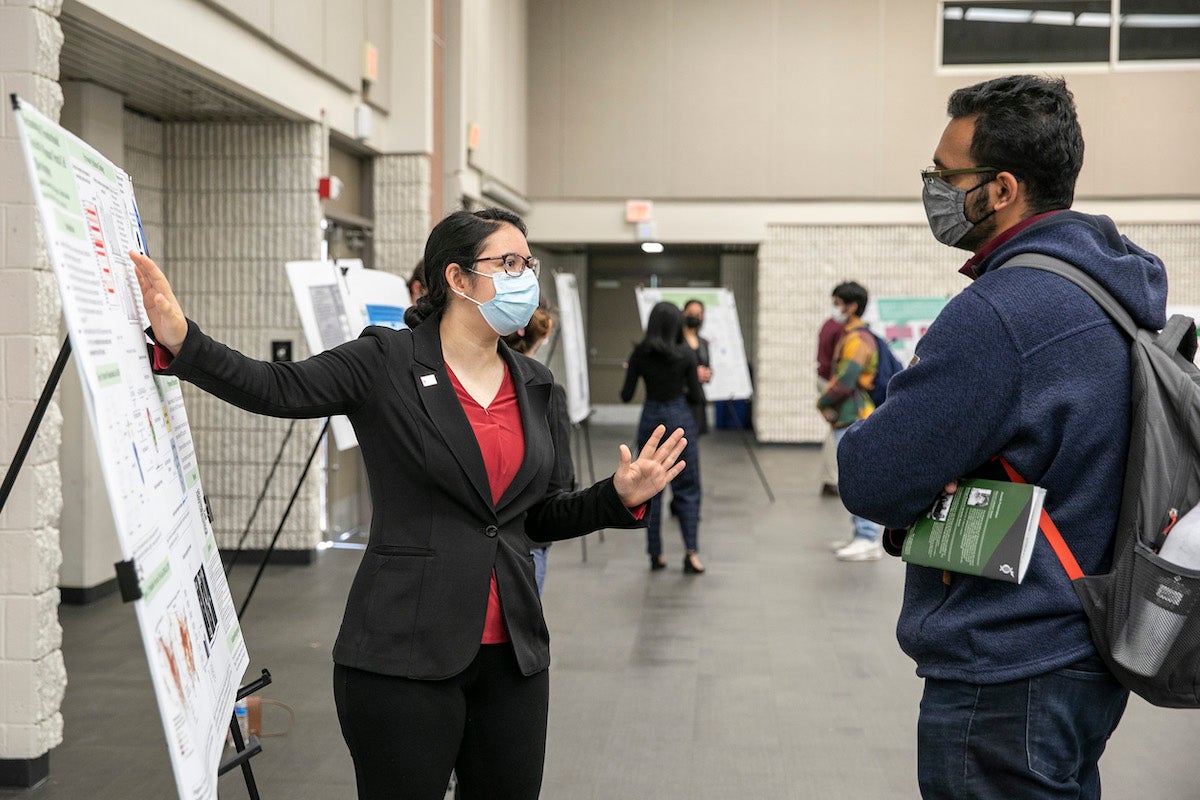 female student wearing a mask