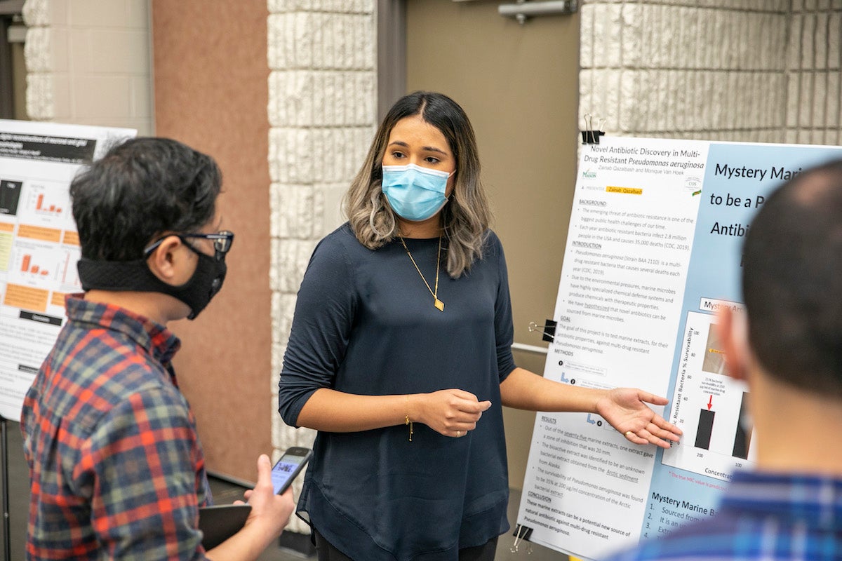 female student with mask