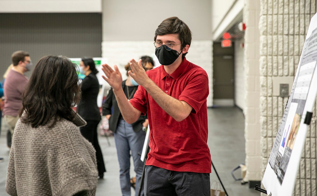 male student with mask