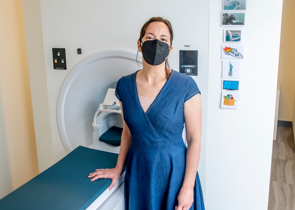 woman in front of a mri