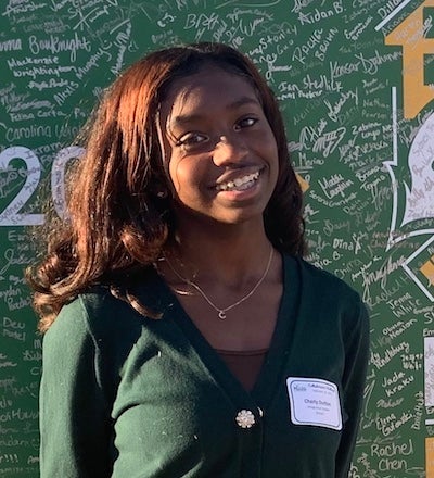 headshot of girl on mason campus