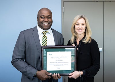 Pres Washington and EOTM Jill Deering