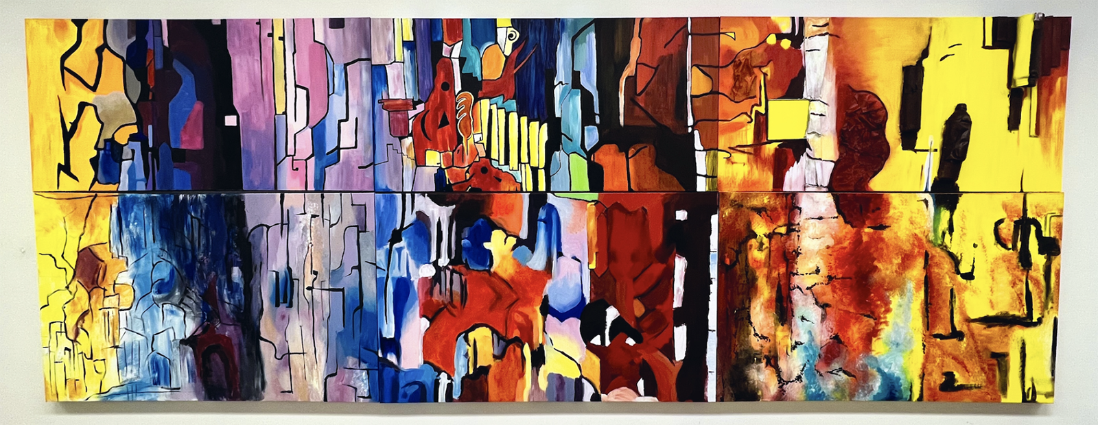 One of the two murals on view at Dulles Airport