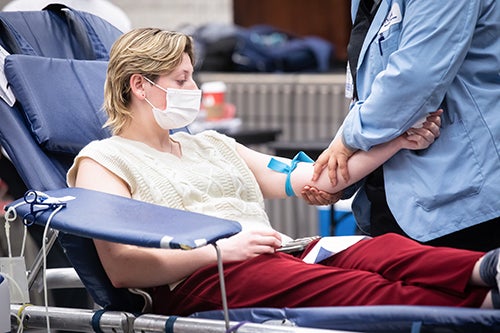 Blood donations during Homecoming 2023 Day of Service