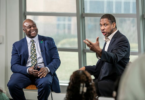 Washington and Oluseyi is conversation for video series