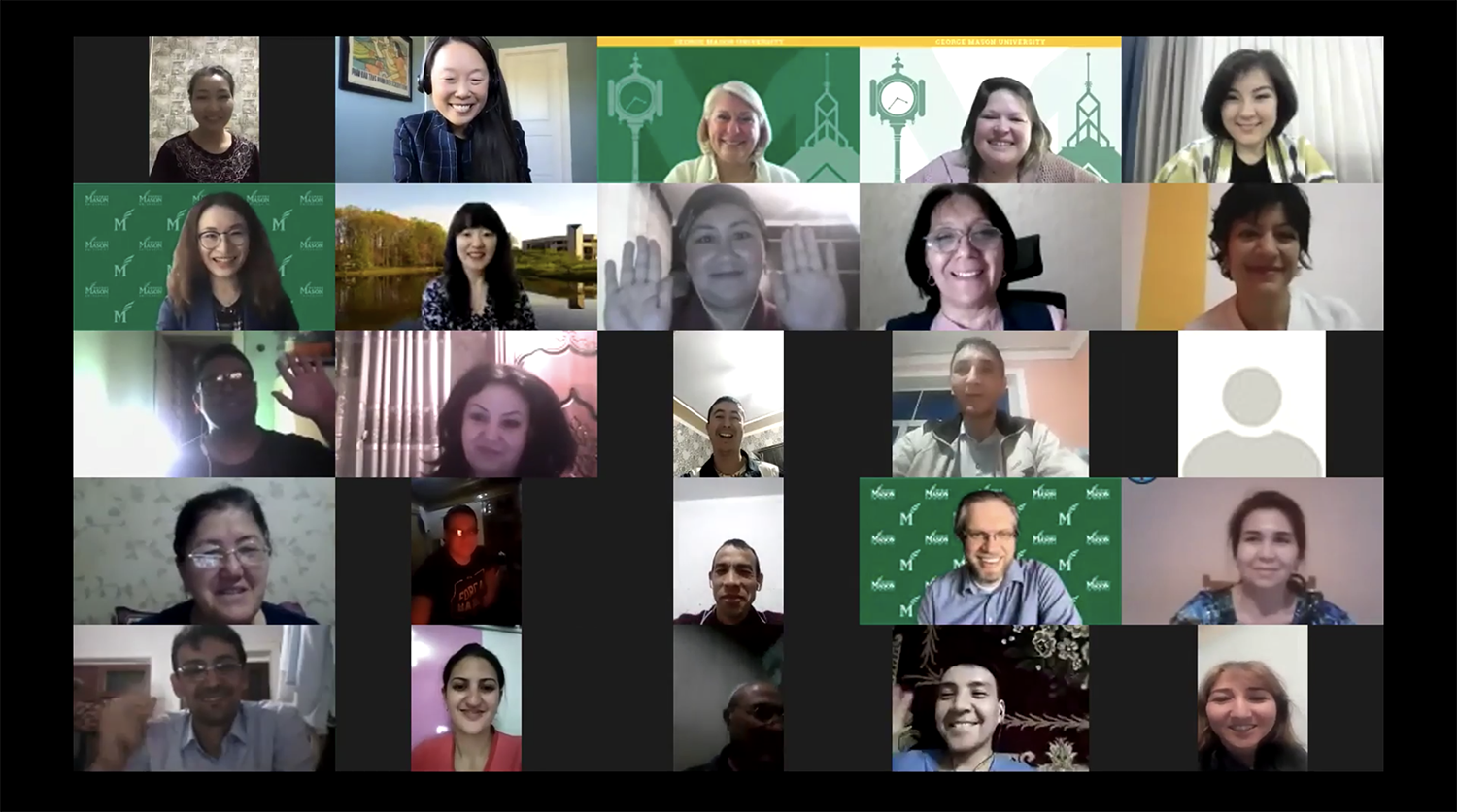 Screenshot of multiple participants in a Zoom meeting