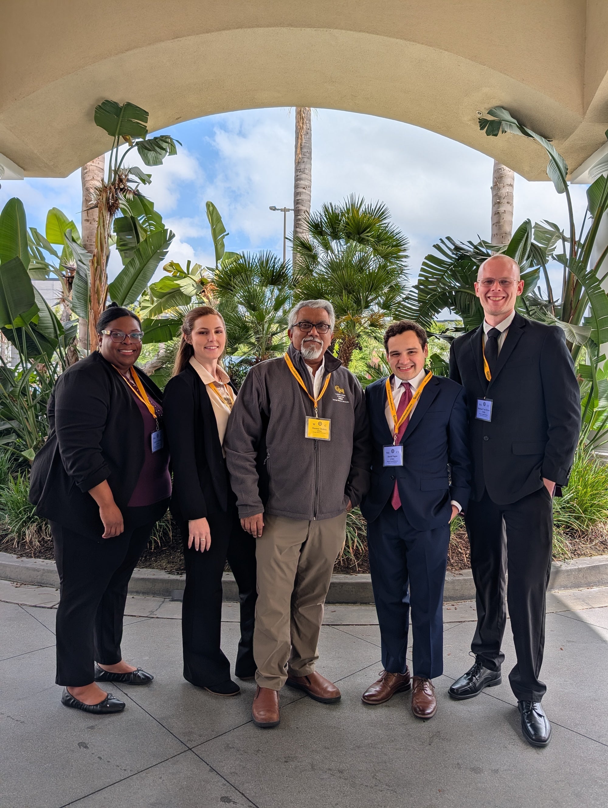 (left to right): Lyne Joseph, Victoria Holtzman, Kumar Mehta, David Pagan, and Mike Van Dyken. Photo courtesy by Graduate Case Competition Team.