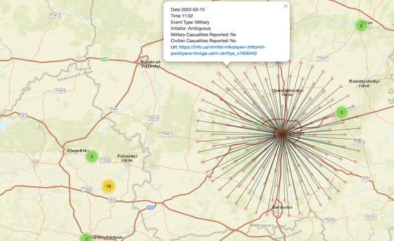 screen shot of web based app
