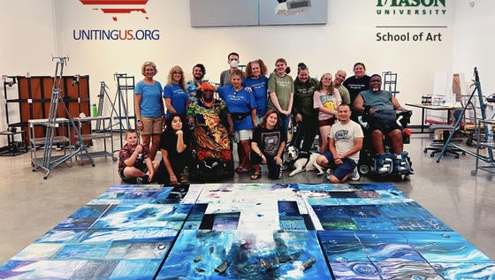 These murals were done through the combined efforts of 28 artists, including veterans, Mason students, alumni, and community members.