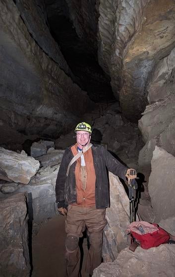 Buz Grover stands in Mammoth Cave