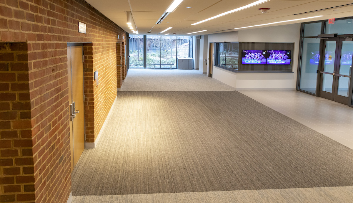 lobby of Harris Theatre