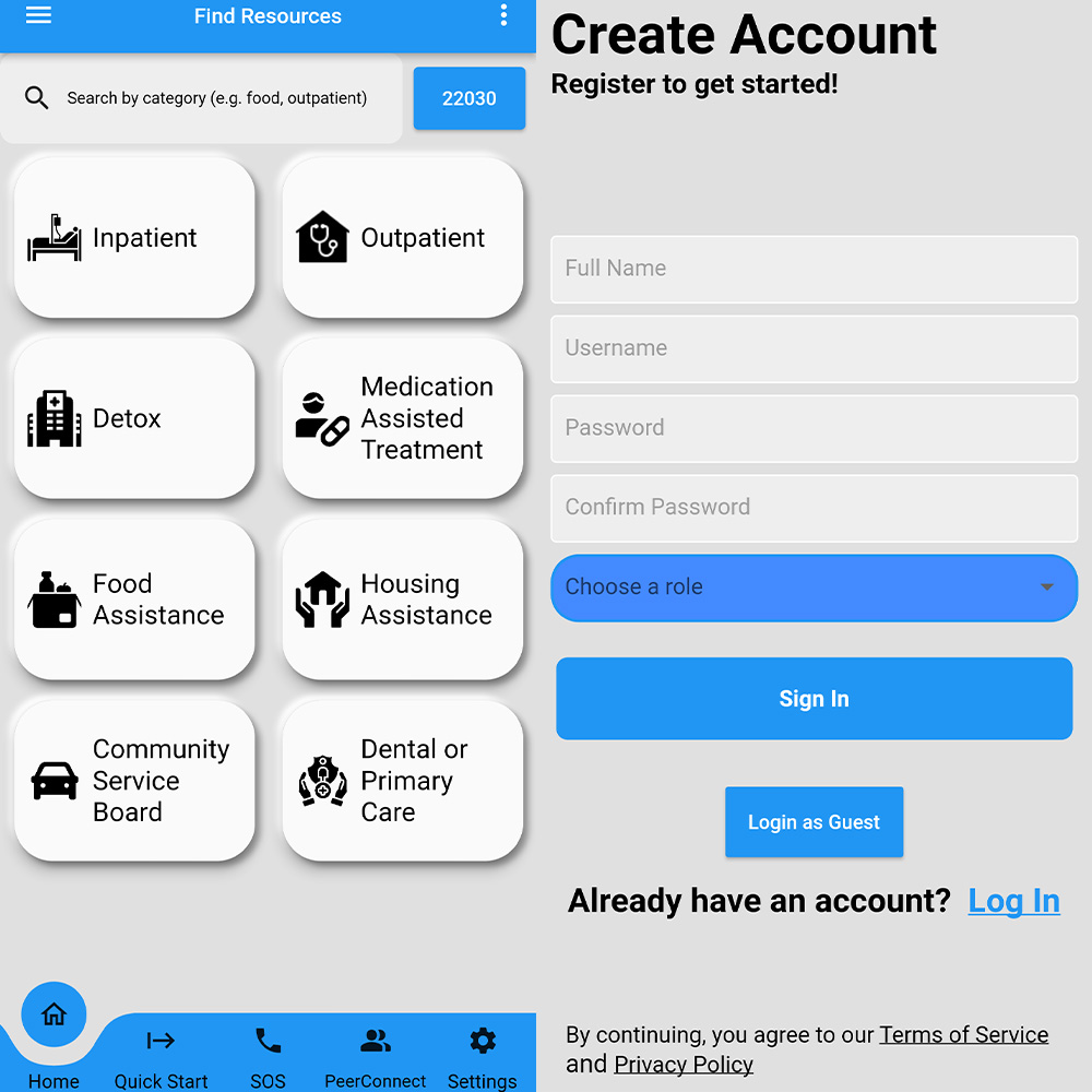 Screenshts of the app iCONNECT by Rebecca Leung, Dylan Scarton, and Jonathan Mbuya. Photos provided.
