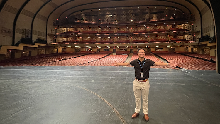 Kyle Delin on stage at Radio City