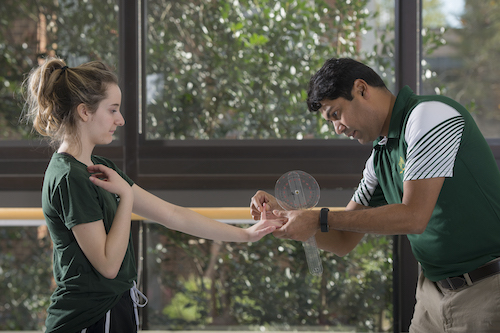 Jatin A assessing a freshman dancer in 2018