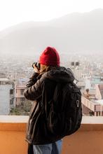 Chapin taking photographs