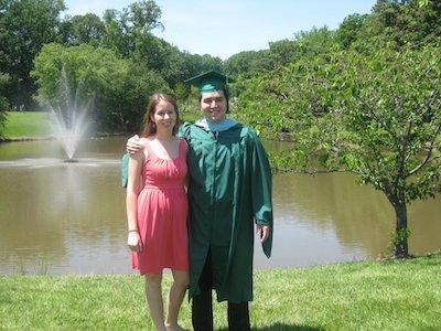 Bobby and Bridget Dongu in front of Mason Pond. Photo provided.
