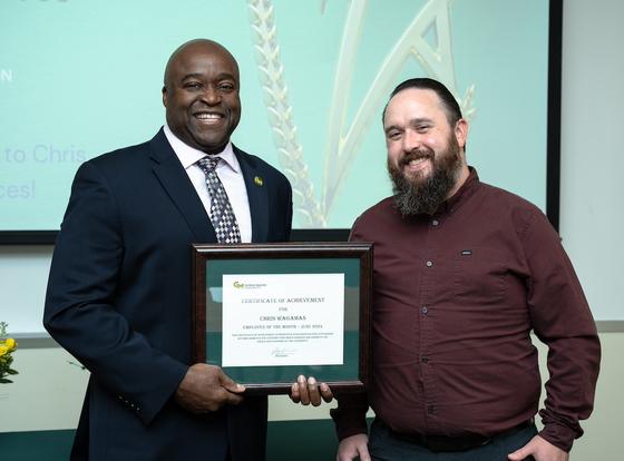 Pres Washington and Chris Wagaman, June Employee of the Month