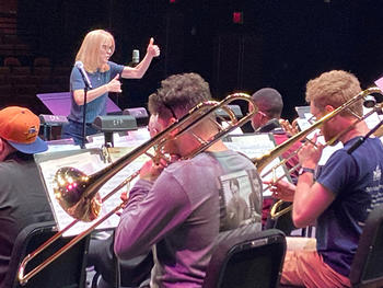 Maria Schneider conducts School of Music students.