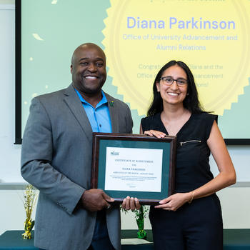 Pres Washington and EOTM Diana Parkinson